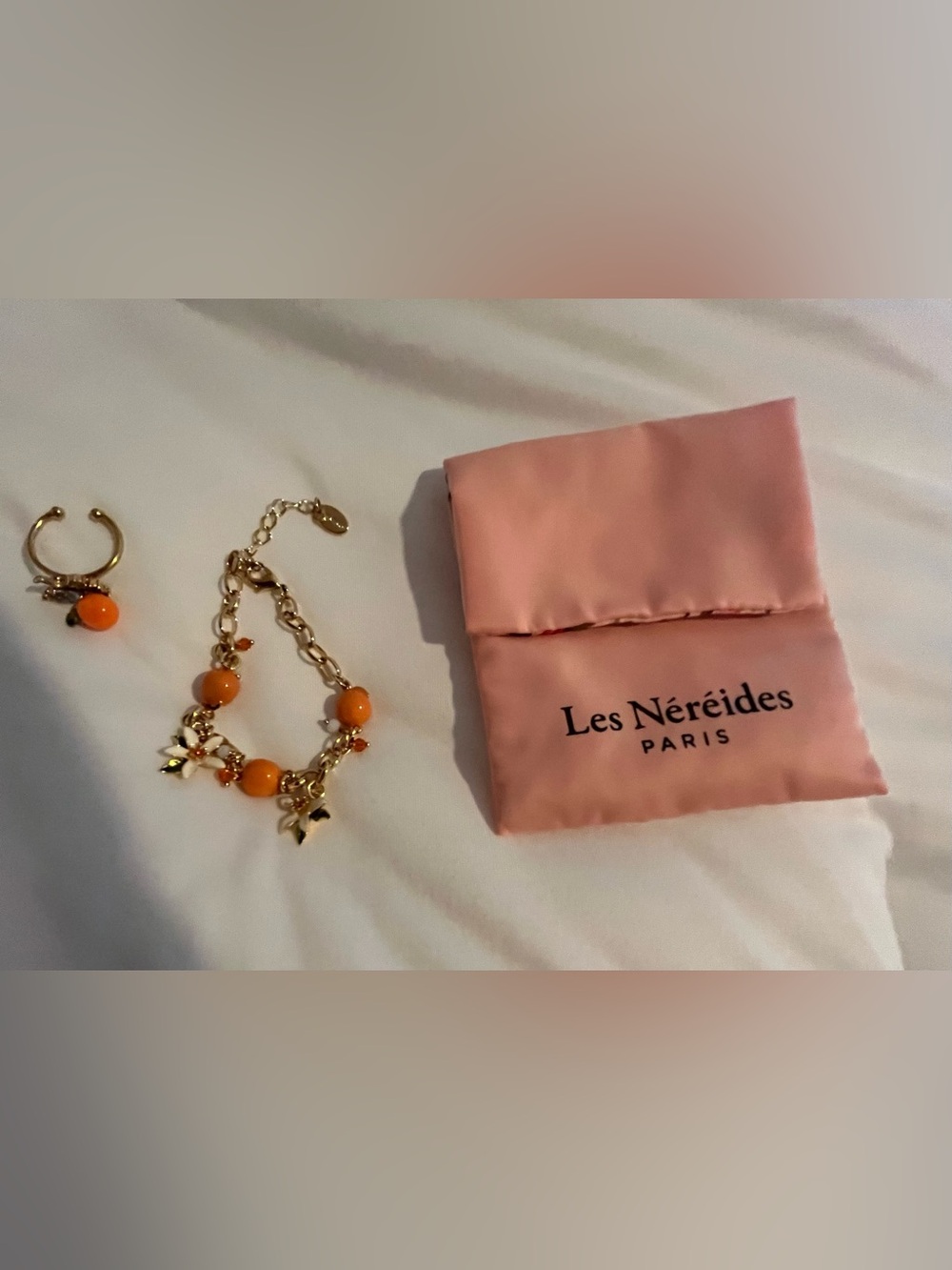 Les Nereides Gardens in Provence Ring & Juicy Grape Orange Blossom Bracelet NWT